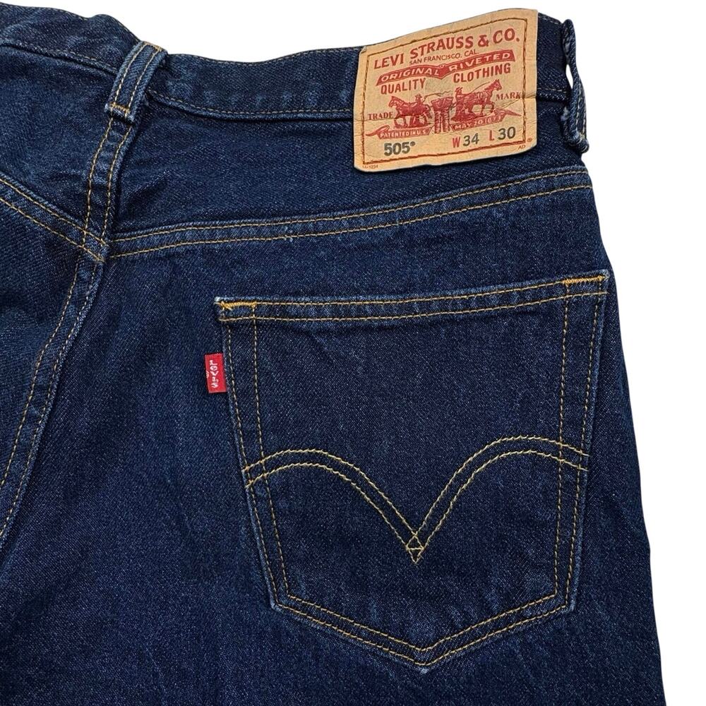 Levi's 505 Jeans Men's 34x30 Blue Dark Wash Denim